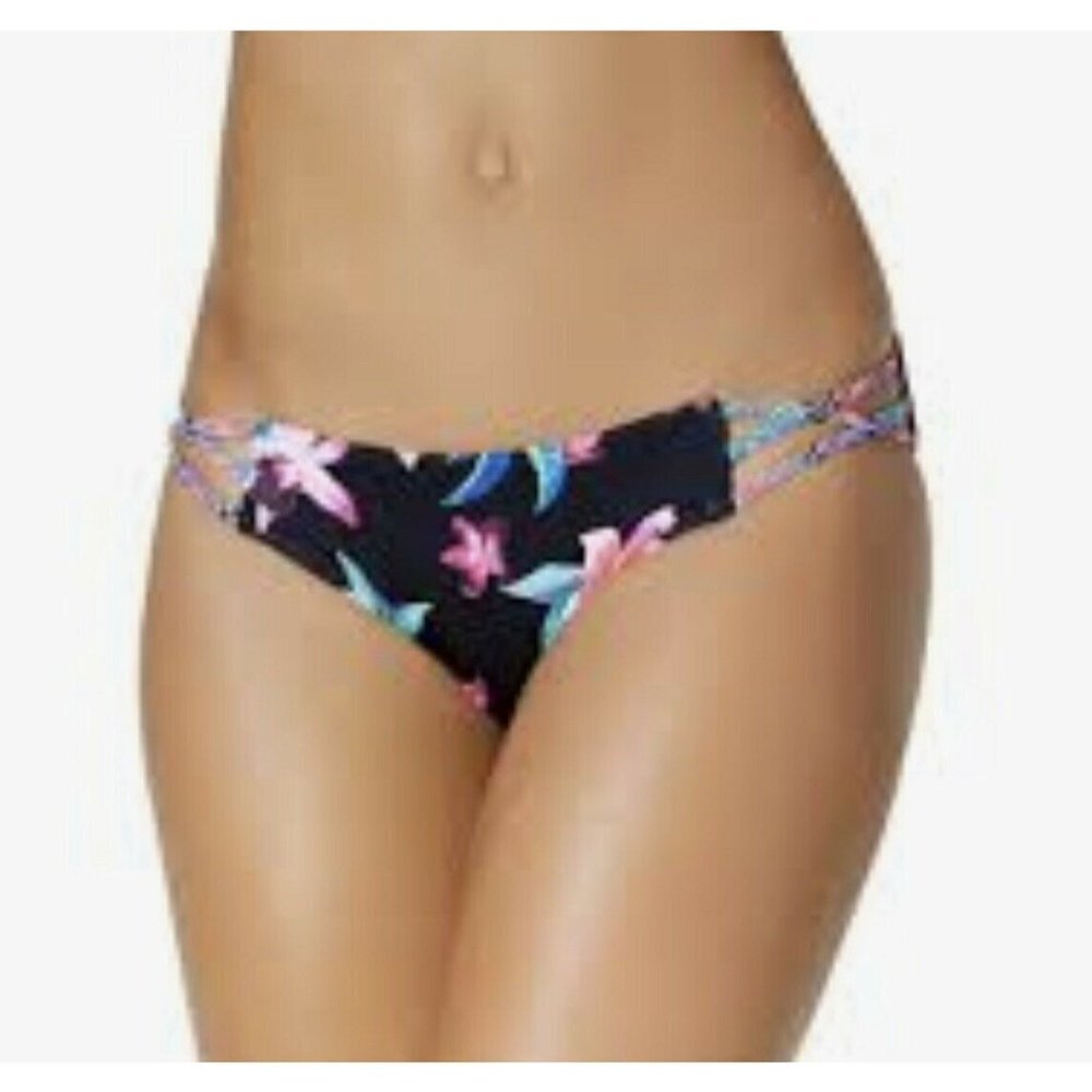 NWT Sundazed Bikini Swim Bottoms Small Junior's S Stunner Bottom Black Multi